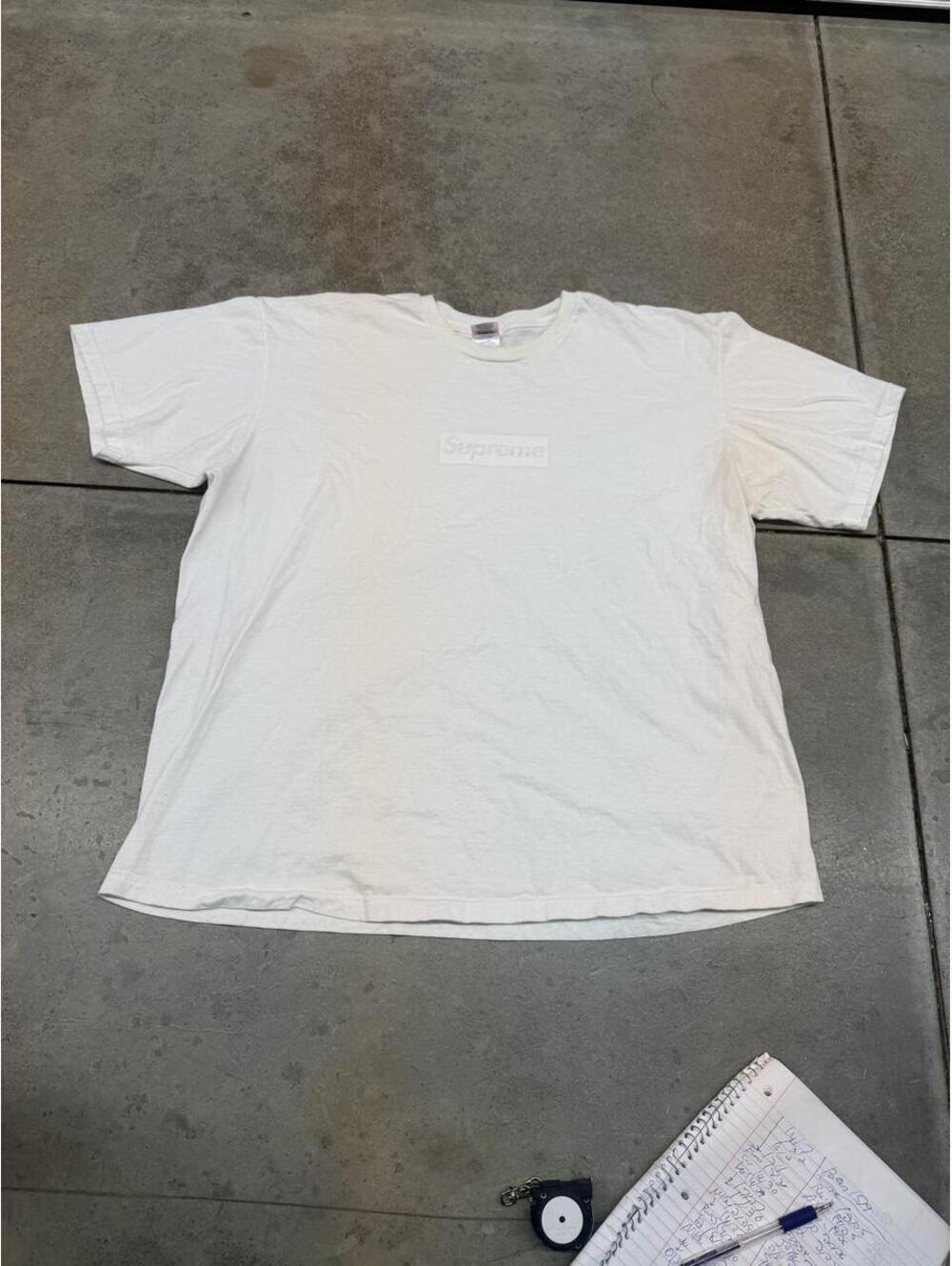 supreme white chicago box logo white shirt size xxl